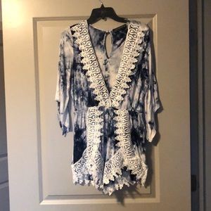 tie dye crochet romper